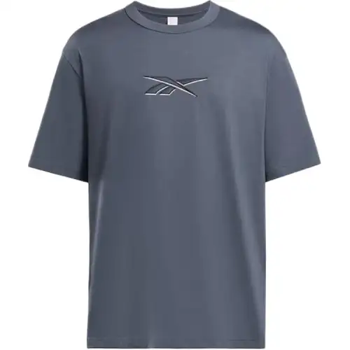 Reebok Drop Shoulder Sleeve T Shirt Unisex East Coastal Blue