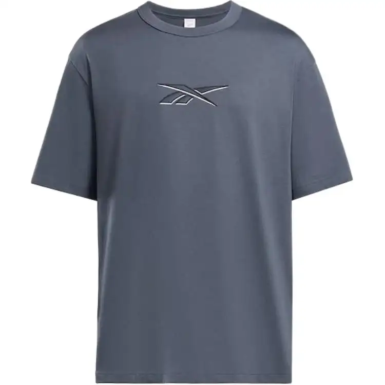 Reebok Drop Shoulder Sleeve T Shirt Unisex East Coastal Blue