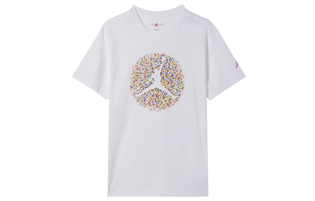 Jordan Flight T-Shirts Men's White Crew Neck Moderate