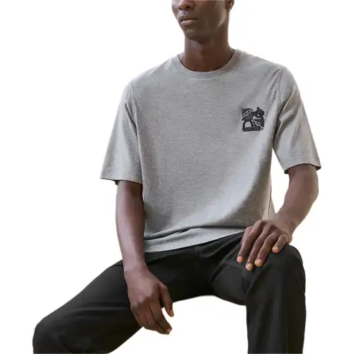 HERMES T Shirts Men's Gray Crew Neck Moderate Straight Fit