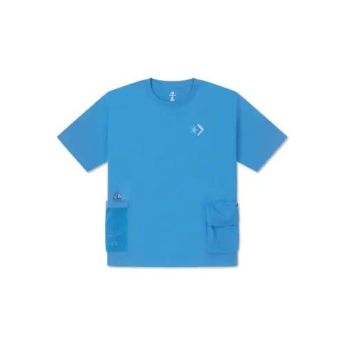 Converse SUMMER DRINK POCKET T Shirt Men's Blue