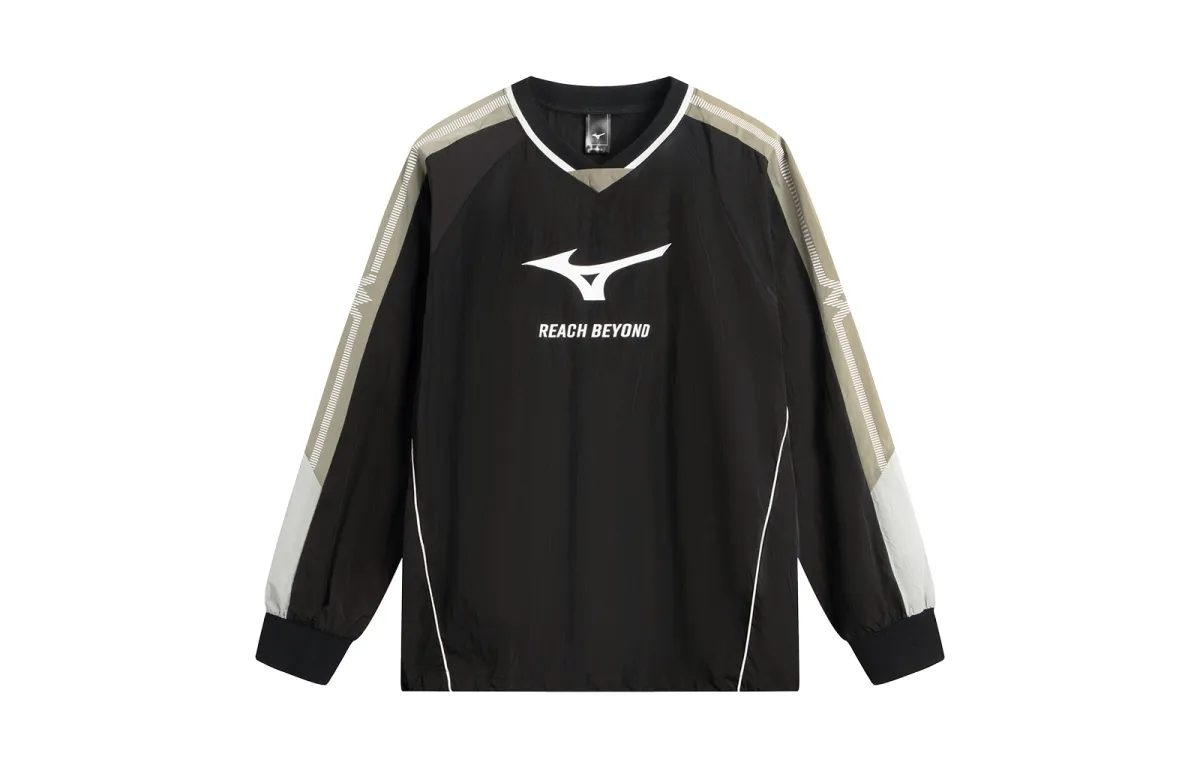 Mizuno T-Shirts Unisex Black V-neck Moderate Straight Fit