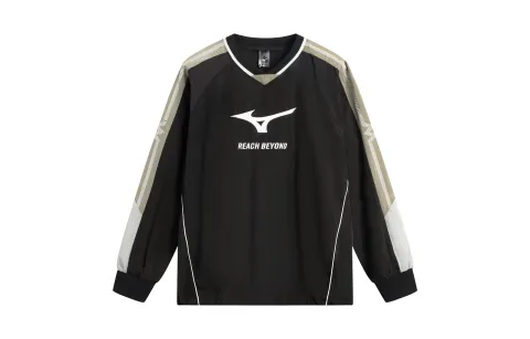 Mizuno T-Shirts Unisex Black V-neck Moderate Straight Fit