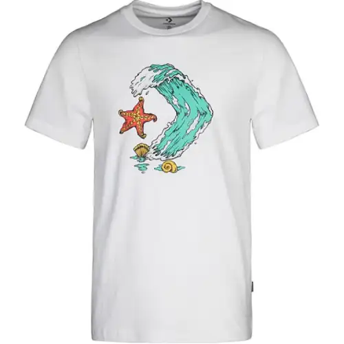 Converse T Shirts Men's White Crew Neck Moderate
