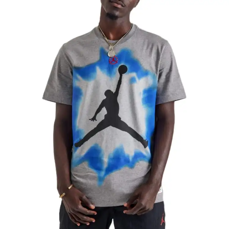 Jordan T Shirts Men's Gray Crew Neck Moderate