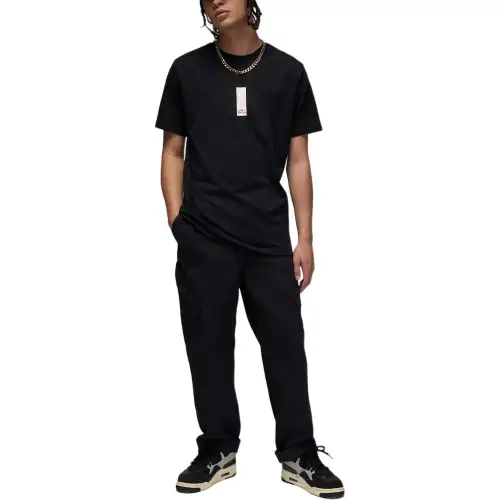 Jordan AJ1 T Shirts Men's Black Crew Neck