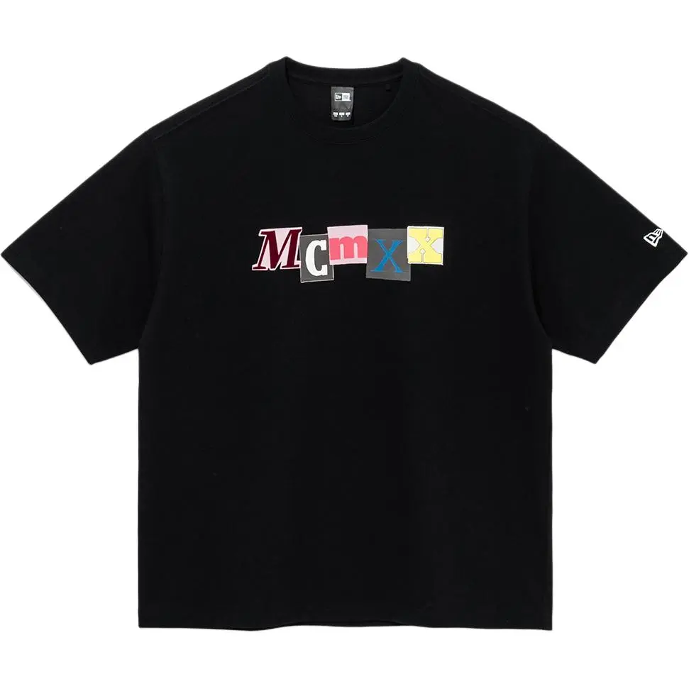 New Era T-Shirts Men's Black Crew Neck Moderate