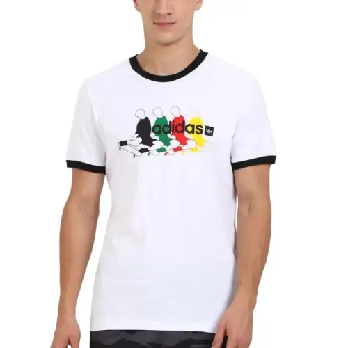 Adidas Originals Skateboarding Beakey Ringer S/S Tee T Shirt Men's White