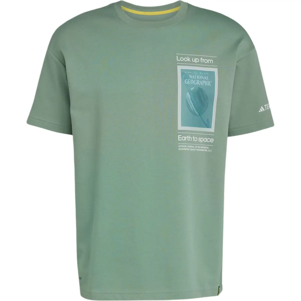 Adidas x National Geographic NG U AR F GFX T Shirt Unisex Dusty Green