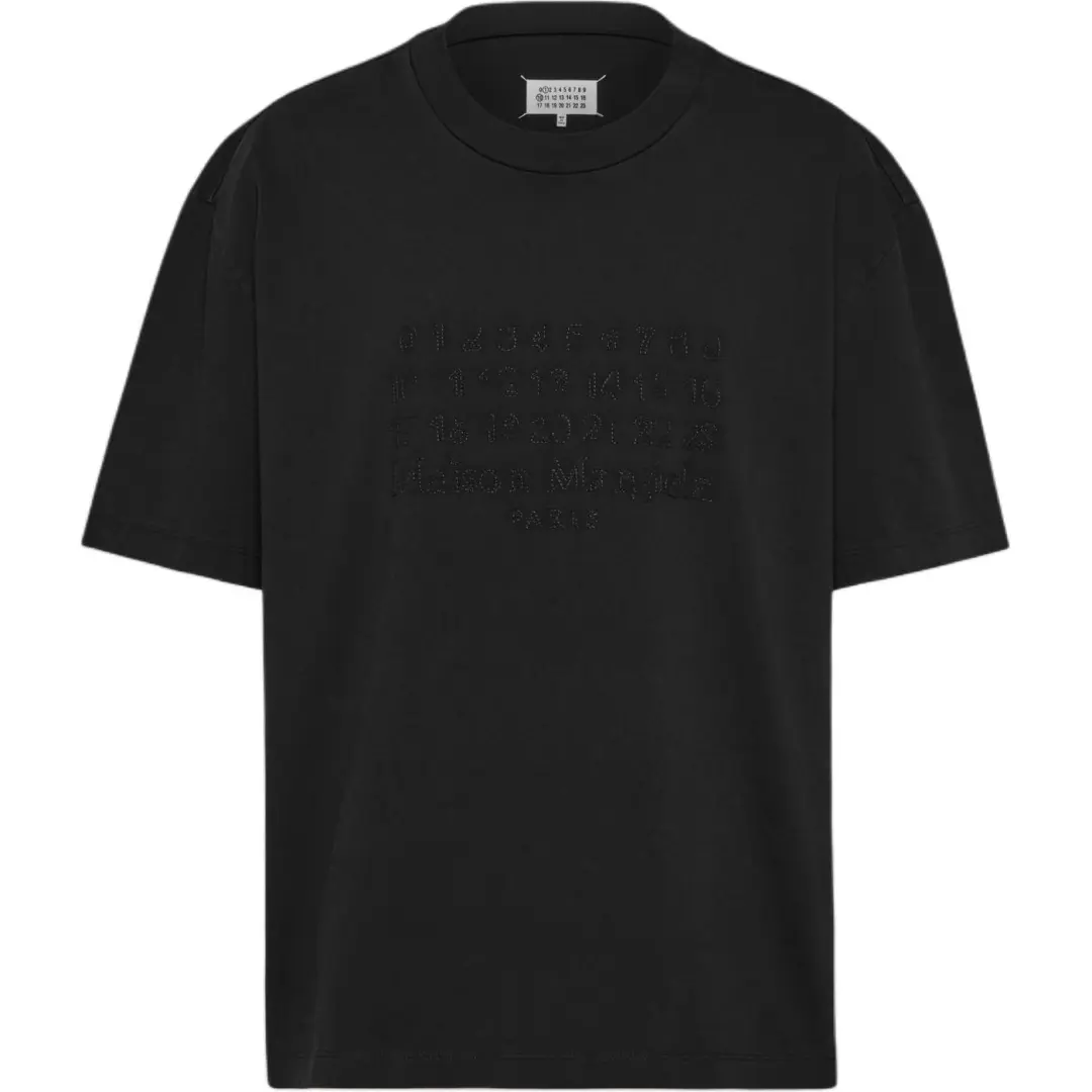 Maison Margiela Logo Embroidered Straight Hem T Shirt