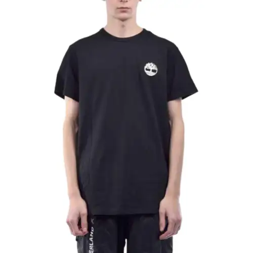 Timberland T Shirts Men's Black Crew Neck Moderate Straight Fit