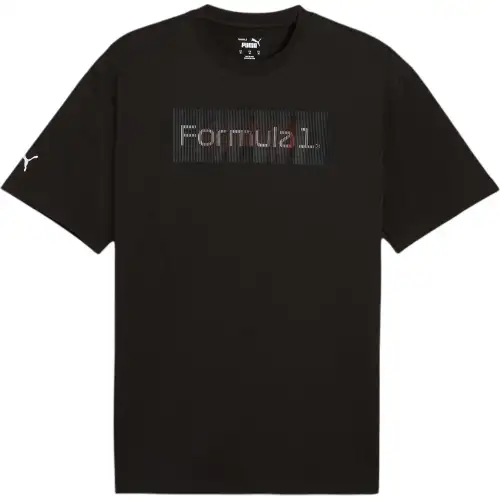 PUMA F1® T Shirts Men's Black Crew Neck Moderate Straight Fit