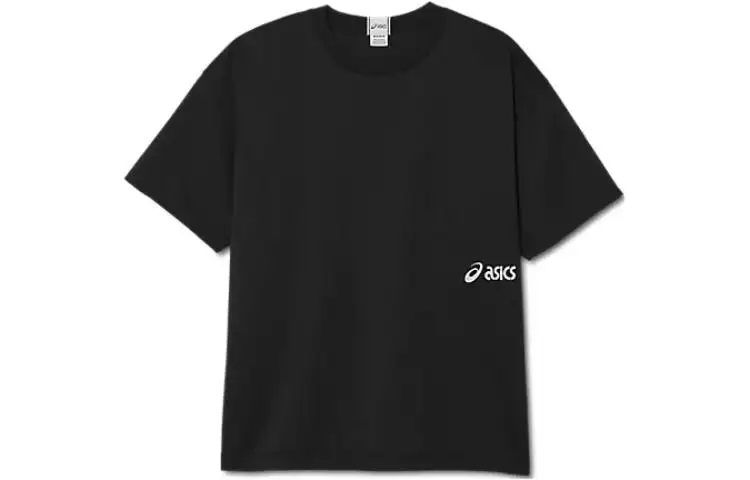 ASICS T Shirts Unisex Black Crew Neck Moderate Straight Fit