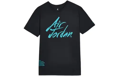 Jordan T Shirts Unisex Black Crew Neck Moderate Straight Fit