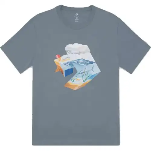 Converse T Shirts Men's Gray Crew Neck Moderate