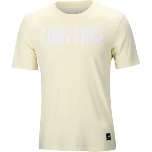 Converse T Shirts Men's Yellow Crew Neck Moderate