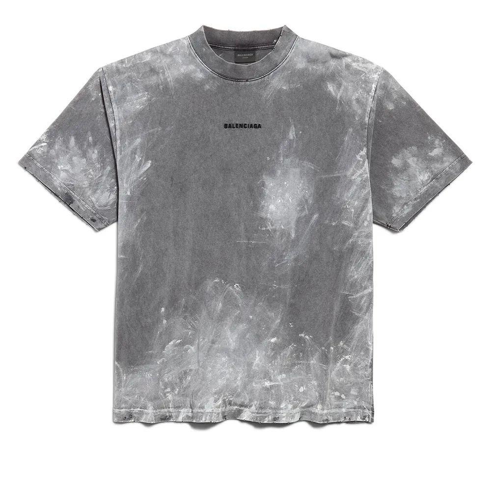 Balenciaga Paint Detailed Crewneck T Shirt