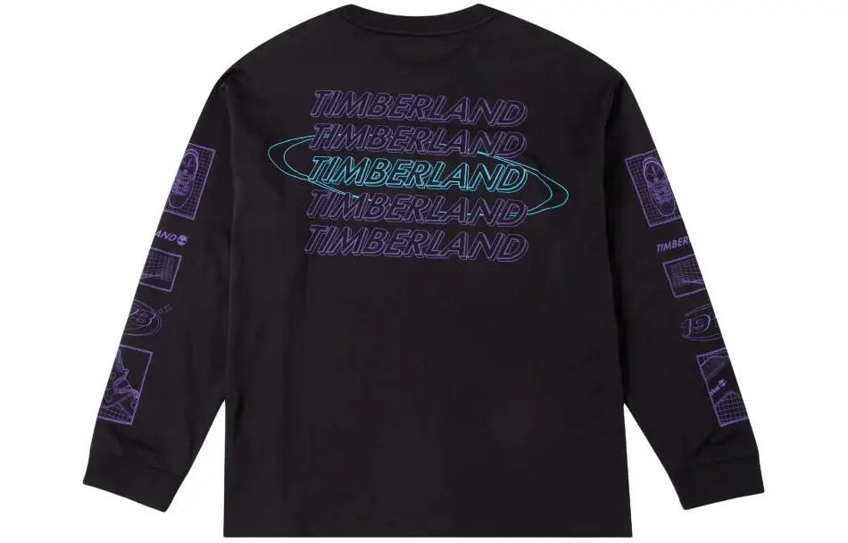 Timberland T-Shirts Men's Black Crew Neck Moderate Straight Fit