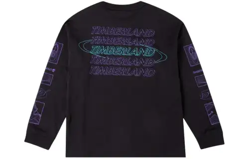 Timberland T Shirts Men's Black Crew Neck Moderate Straight Fit