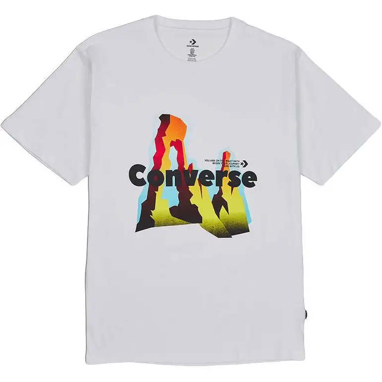 Converse T Shirts Men's White Crew Neck Moderate