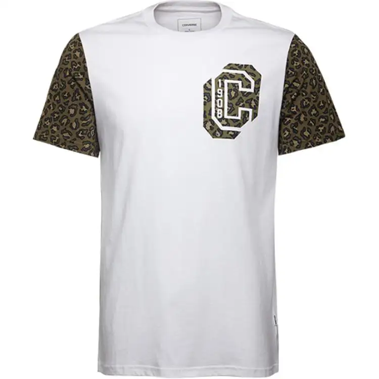 Converse T Shirts Men's White Crew Neck Moderate