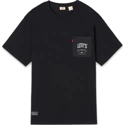 Levis T Shirts Men's Black Crew Neck Moderate Straight Fit