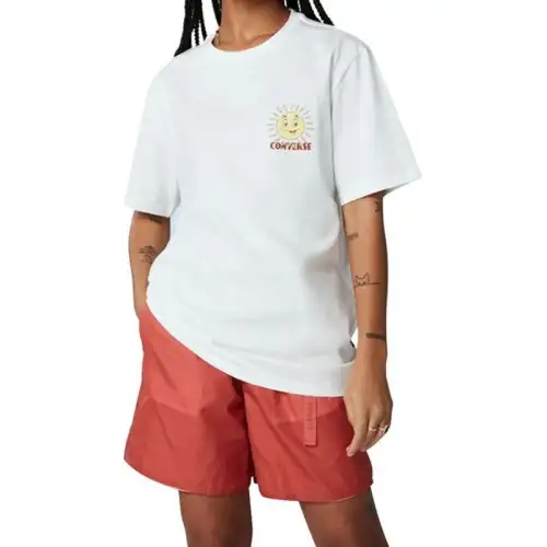 Converse T Shirts Men's White Crew Neck Moderate