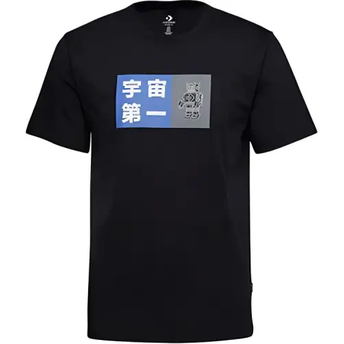 Converse T Shirts Men's Black Crew Neck Moderate