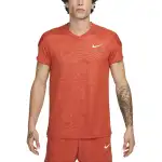 Nike T Shirts Men's Orange V Neck Moderate Straight Fit