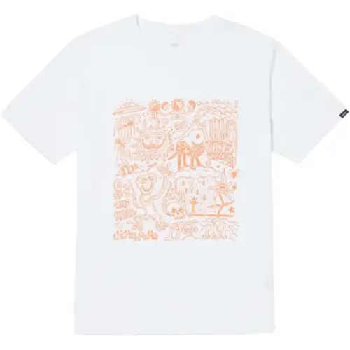 Vans T Shirts Men's White Crew Neck Moderate Straight Fit