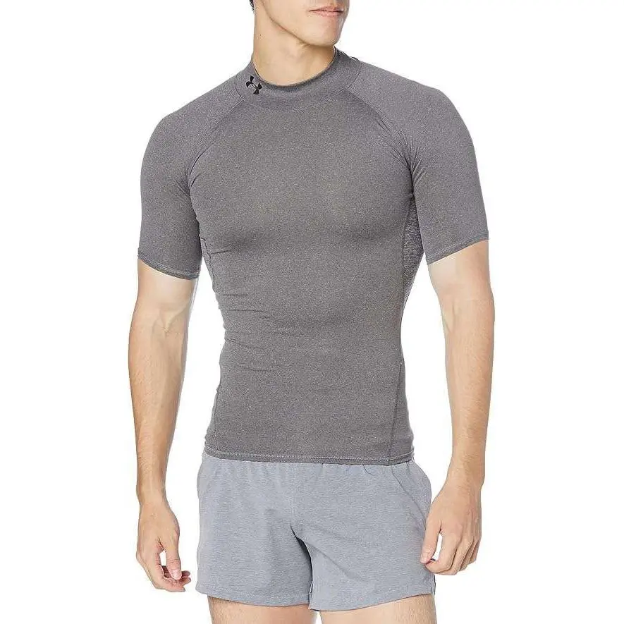 Under Armour HeatGear T Shirt Men's Charcoal Gray/Light Heather Black