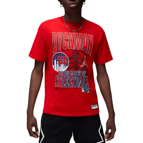 Jordan T Shirts Men's Red Crew Neck Moderate