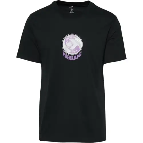 Converse T Shirts Men's Black Crew Neck Moderate Straight Fit