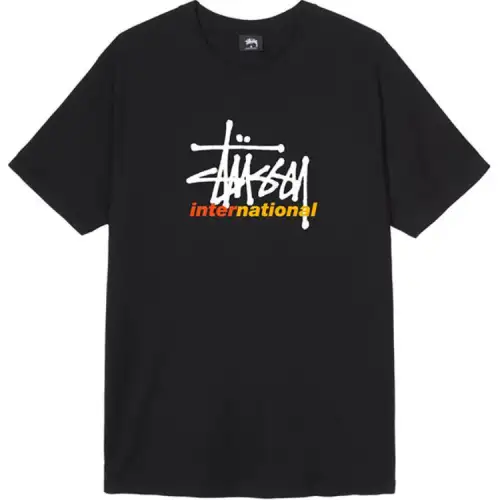 Stussy T Shirts Men's Crew Neck Moderate Straight Fit