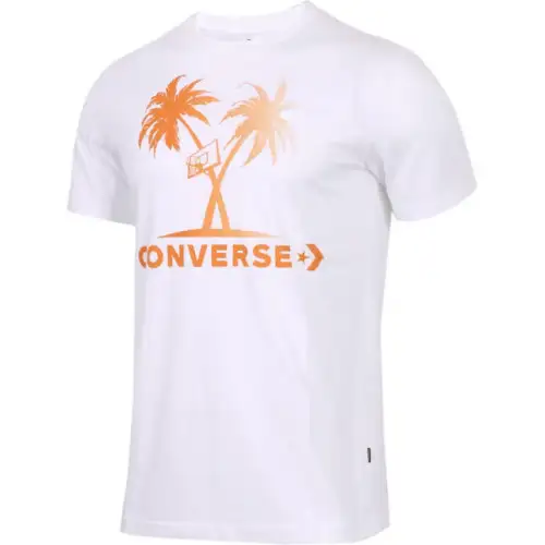 Converse T Shirts Men's White Crew Neck Moderate