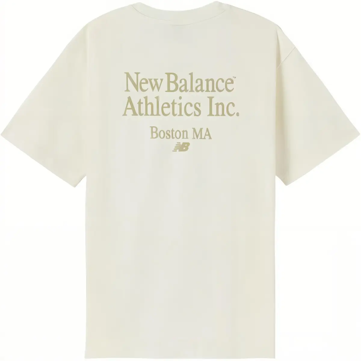 New Balance T-Shirts Men's Ecru Crew Neck Moderate