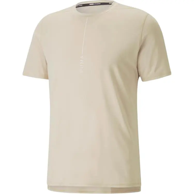 PUMA T-Shirts Men's Khaki Crew Neck Moderate