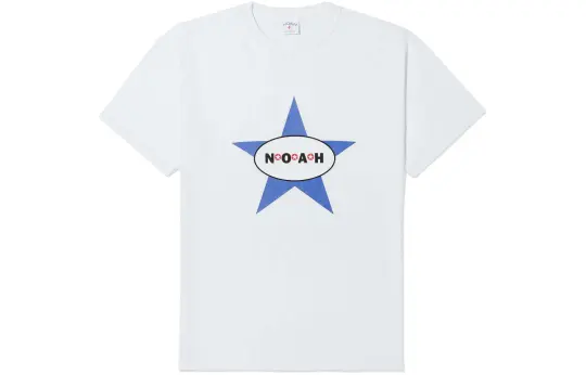NOAH T Shirts Men's White Crew Neck Moderate Straight Fit