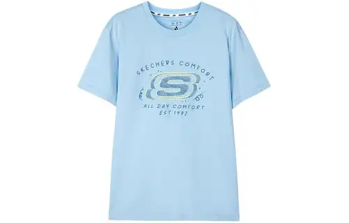 Skechers T Shirt Unisex Cerulean Sky