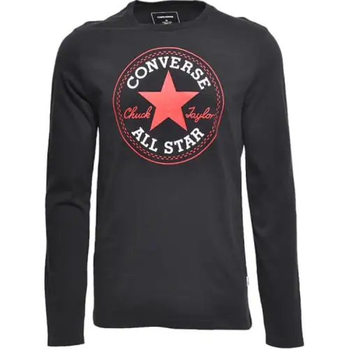 Converse T Shirts Men's Black Crew Neck Moderate