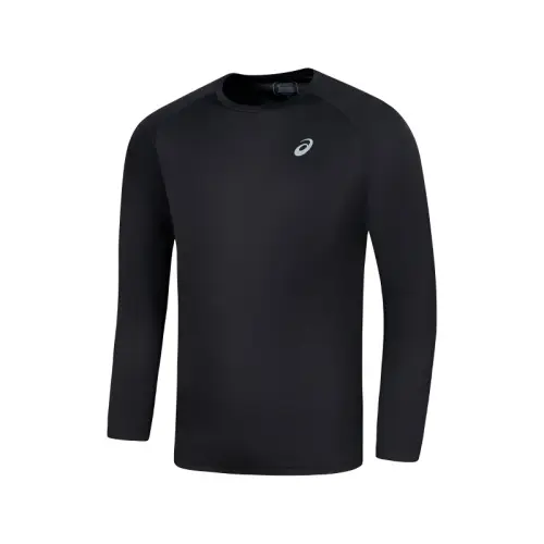 ASICS T Shirts Men's Black Crew Neck Moderate