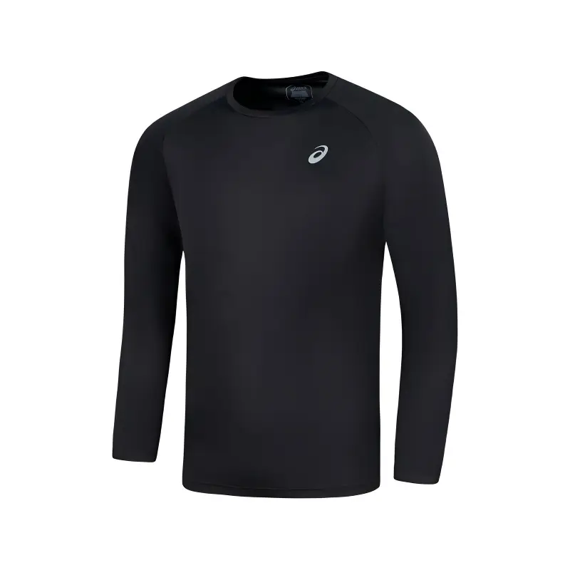 ASICS T Shirts Men's Black Crew Neck Moderate