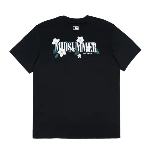 MLB T Shirts Unisex Black Crew Neck Moderate Straight Fit