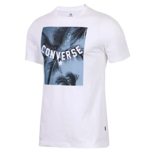 Converse T Shirts Men's White Crew Neck Moderate