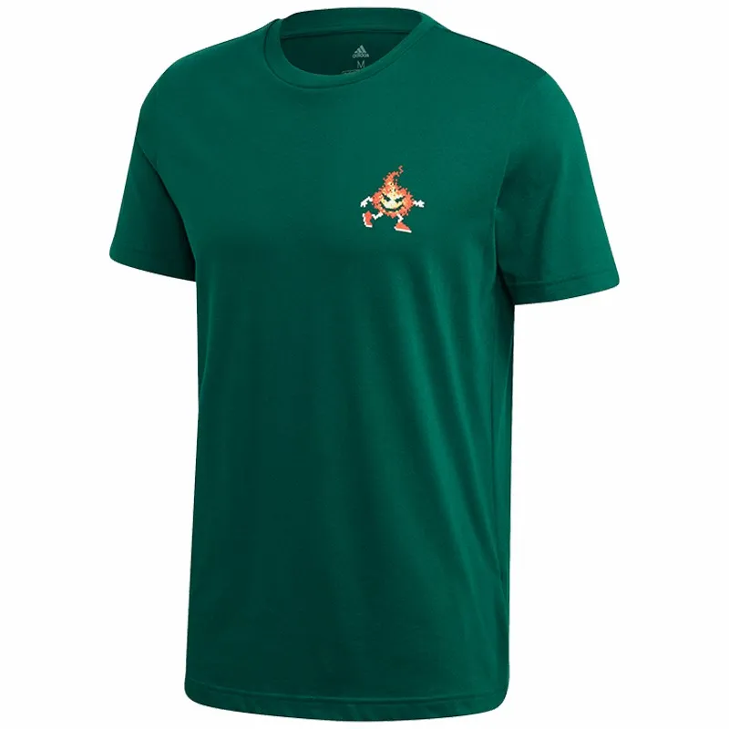 Adidas T-Shirts Men's Green Crew Neck Moderate