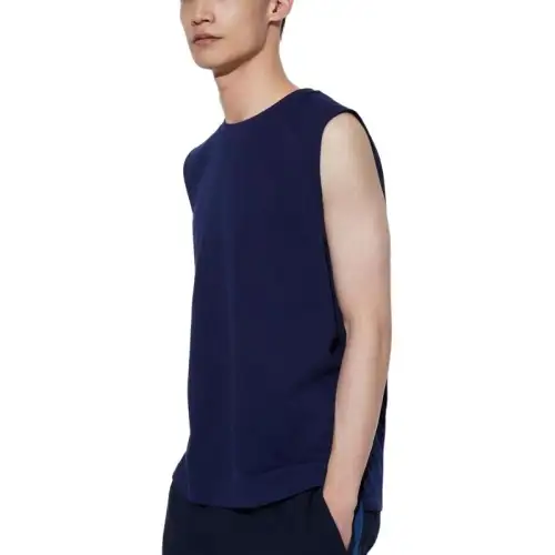 UNIQLO T Shirts Unisex Indigo Crew Neck Straight Fit
