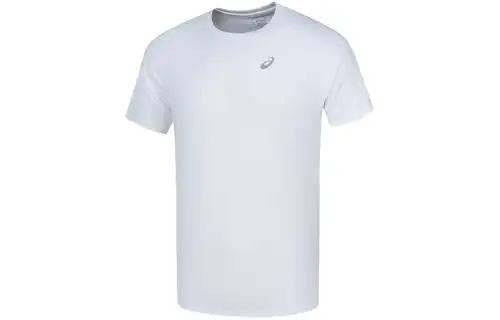 ASICS T Shirts Men's White Crew Neck Moderate