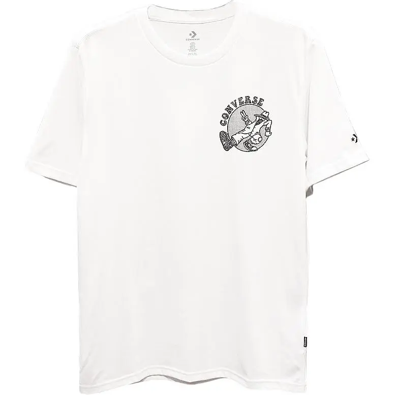 Converse T-Shirts Men's White Crew Neck Moderate