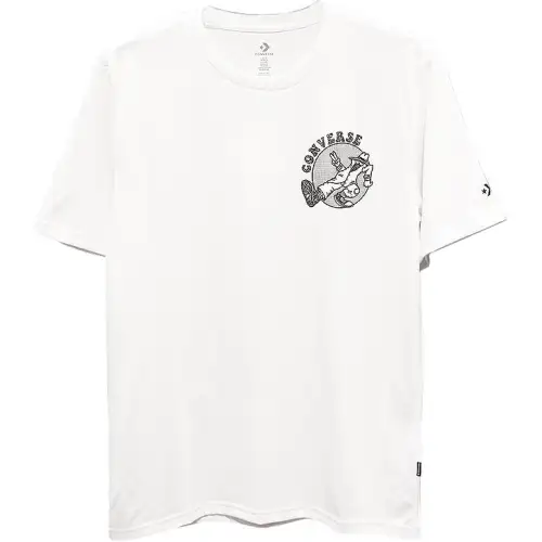 Converse T Shirts Men's White Crew Neck Moderate