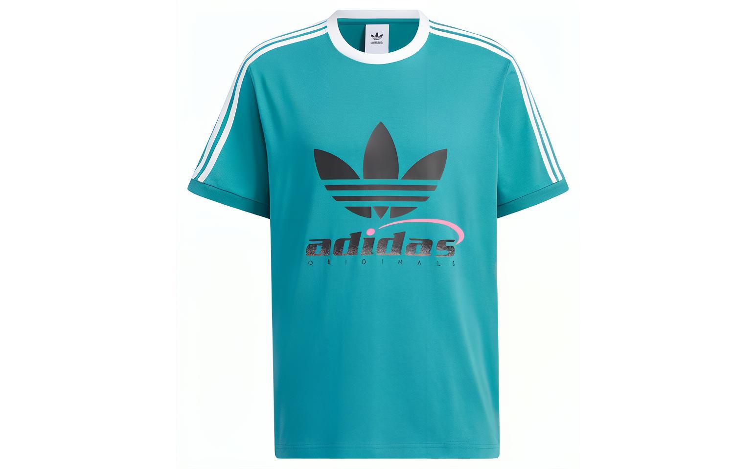 Мужская футболка adidas originals logo (синяя в полоску)